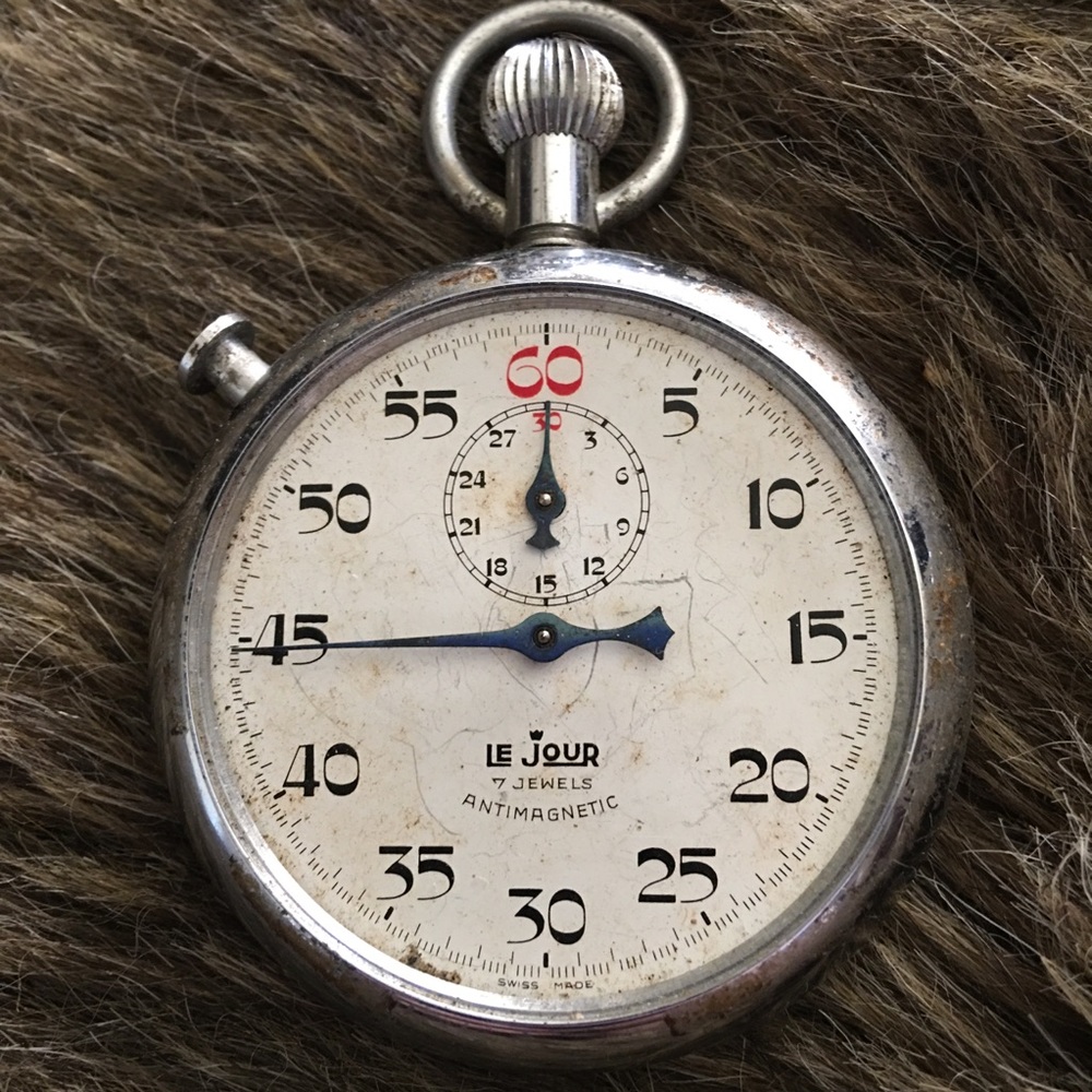 Vintage Swiss Le Jour antimagnetic stop watch